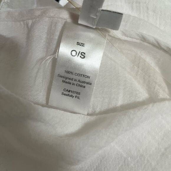 Seafolly Sea Stripe Lace Trim White Kaftan Swimsuit Cover ONE SIZE - Picture 6 of 6